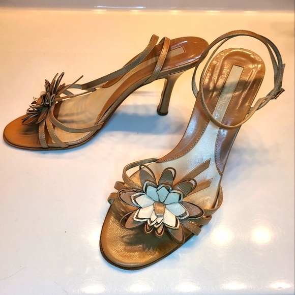 Via Spiga Shoes - Via Spiga Italian Leather Open Toe Sandals 3" Heel Size 8